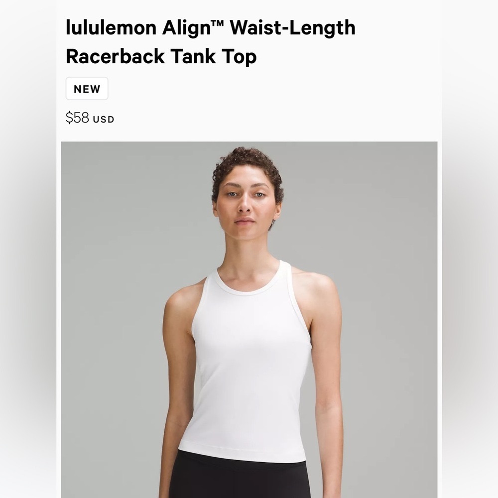 Align lululemon racerback tank top